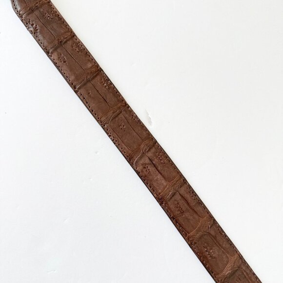 NEW Rod Patrick Boots Mens Western Belt 1.25" Taper Size 38 Brown Caiman Leather - Picture 9 of 12